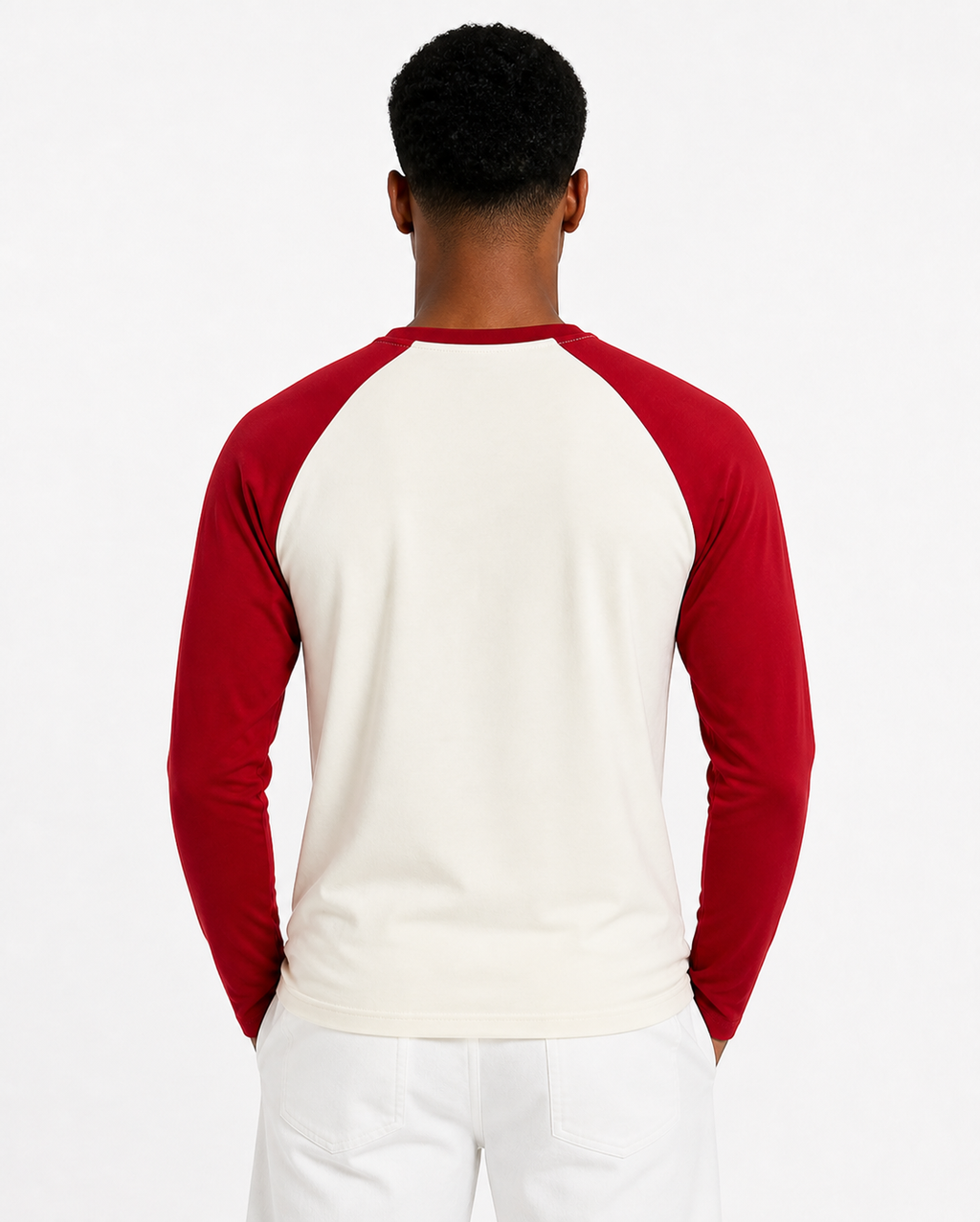 Tshirt manches longues VVS 187 Fireball — Écru & Rouge (homme)