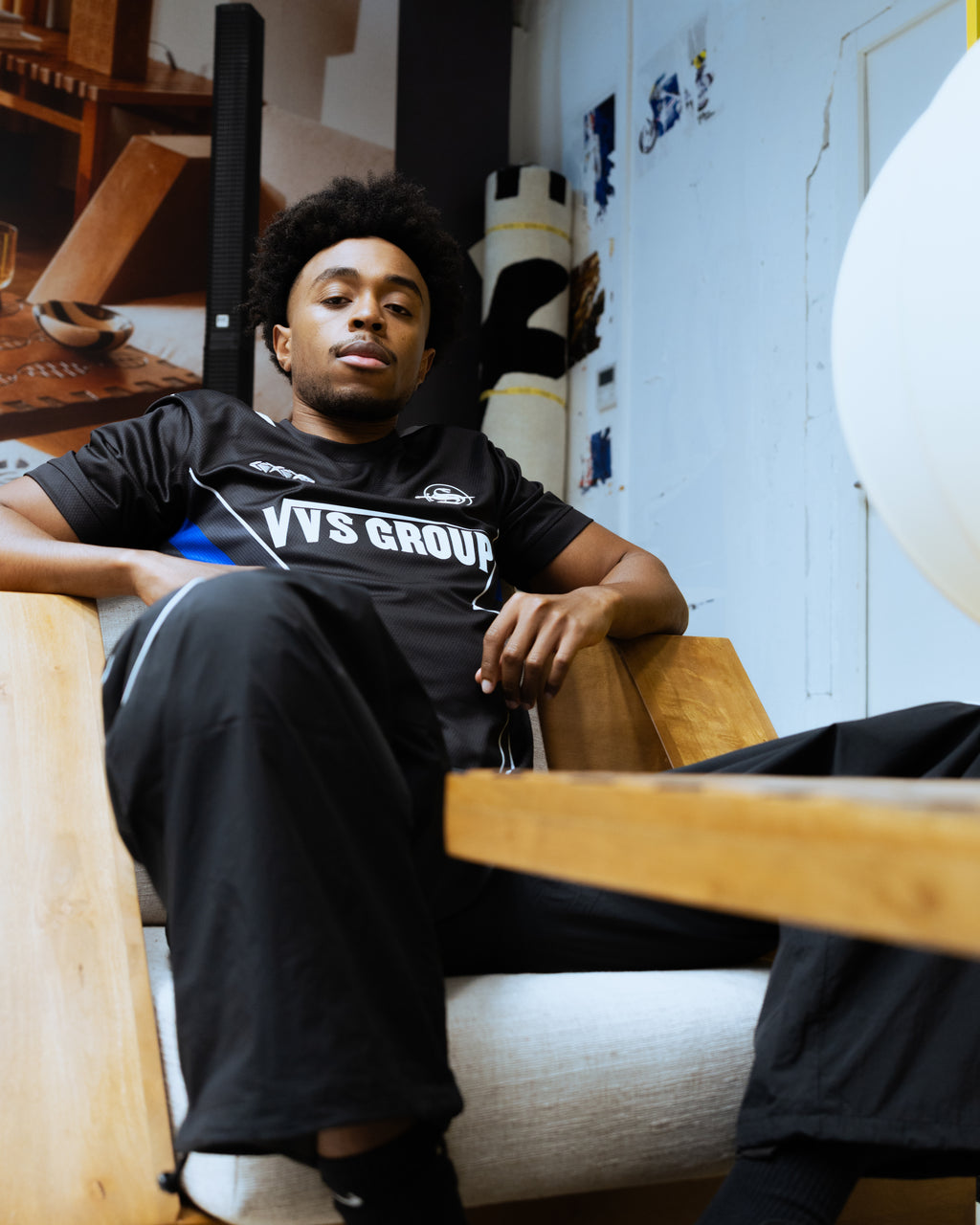 Maillot “VVS” – Noir & Bleu (manches courtes)