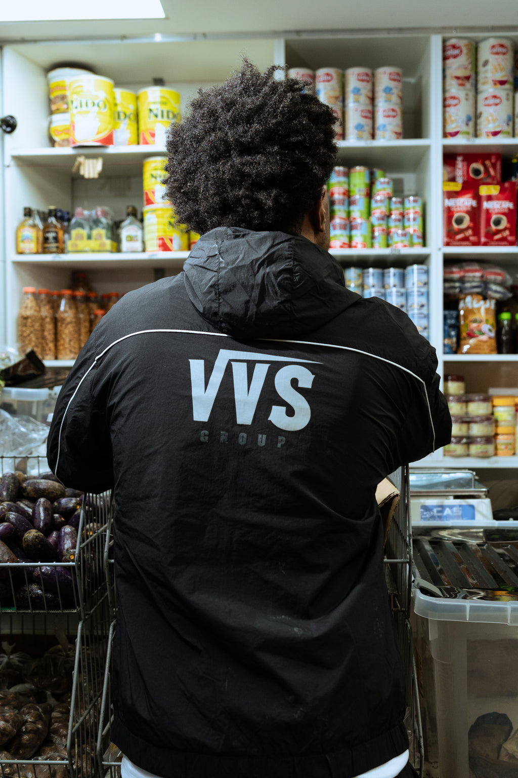 Ensemble Tracksuit "VVS" – Noir (veste zippée + pantalon)