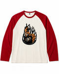Tshirt manches longues VVS 187 Fireball — Écru & Rouge (homme)